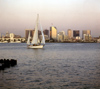 San Diego (California): sail boat on San Diego bay  - photo by J.Fekete