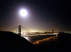 USA - San Francisco (California): Golden Gate bridge in the moonlight - photo by J.Fekete