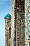 Decorative tiles, Ulug Beg Madrassah, Samarakand, Uzbekistan - photo by A.Beaton