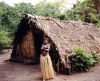 Ripablik blong Vanuatu - Tanna Island: woman outside her home (photo by G.Frysinger)