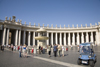 Vatican City, Rome - Saint Peter's square - police 'car' and colonnade with an entabulature of the simple Tuscan Order, designed by Bernini - photo by I.Middleton