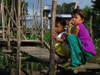 Viet Nam - Mekong river - An Giang Province, Mekong River Delta region: children on an improvised pier - photo by M.Samper