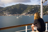 St. Thomas, US Virgin Islands: Charlotte Amalie from a cruise ship - lone tourist (photo by David Smith)
