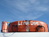 USVI - St. Thomas - life preserver atop a boat which took divers to explore boat wreckages - photo by G.Friedman