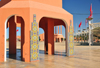 Layoune / El Aaiun, Saguia el-Hamra Western Sahara: tower base at Place du Mechouar - photo by M.Torres