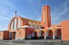 Layoune / El Aaiun, Saguia el-Hamra, Western Sahara: Spanish Cathedral - Spanish-Saharan architecture - Plaza de frica - photo by M.Torres