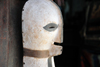 Stone Town, Zanzibar, Tanzania: tribal mask on Gizenga St, former Portuguese street - Soko Muhogo area - photo by M.Torres