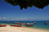 Stone Town, Zanzibar, Tanzania: dhows - beach of the Tembo hotel - Shangani - photo by M.Torres