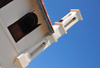 Stone Town, Zanzibar, Tanzania: unusual minaret - mosque in Shangani street - photo by M.Torres