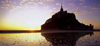 France - Mont St Michel (Manche, Basse Normadie): tidal island - sunset - UNESCO World Heritage Site - photo by W.Algwer