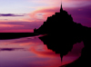 France - Mont St Michel (Manche, Normandy): dusk - reflection in the bay - photo by R.Sousa