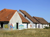 Pirou Plage, Manche, Basse-Normandie, France: abandoned Holiday Village - graffiti - photo by A.Bartel
