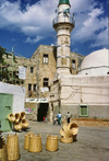 Israel - Acre: baskets and minaret in old - photo by G.Frysinger