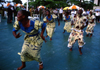 Grand Bassa County, Liberia, West Africa: Buchanan - dancing group - Bassa tribal dancers - african dances - photo by M.Sturges