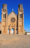 Antananarivo / Tananarive / Tana - Analamanga region, Madagascar: Gothic faade of Andohalo cathedral - Cathdrale de lImmacule Conception dAndohalo - photo by M.Torres