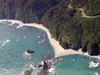 New Zealand - South island - Milford: coast road above beach near Bruce Bay - photo by Air West Coast