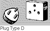 Plug D - Similar to C but with an earth connector - europlug compatible