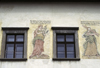Slovakia - Levoca - Presov Region: wall paintings on Old Town Hall - prudence and confidence - photo by J.Fekete