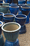 Santa F, New Mexico, USA: blue vases - Mexican Pottery for sale at the Mercado Trading Post - photo by C.Lovell