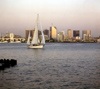 San Diego (California): sail boat on San Diego bay  - photo by J.Fekete
